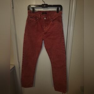 Womens Red Denim Pants